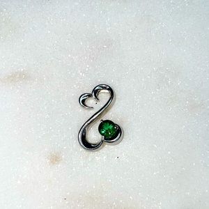 Open heart lab emerald pendant